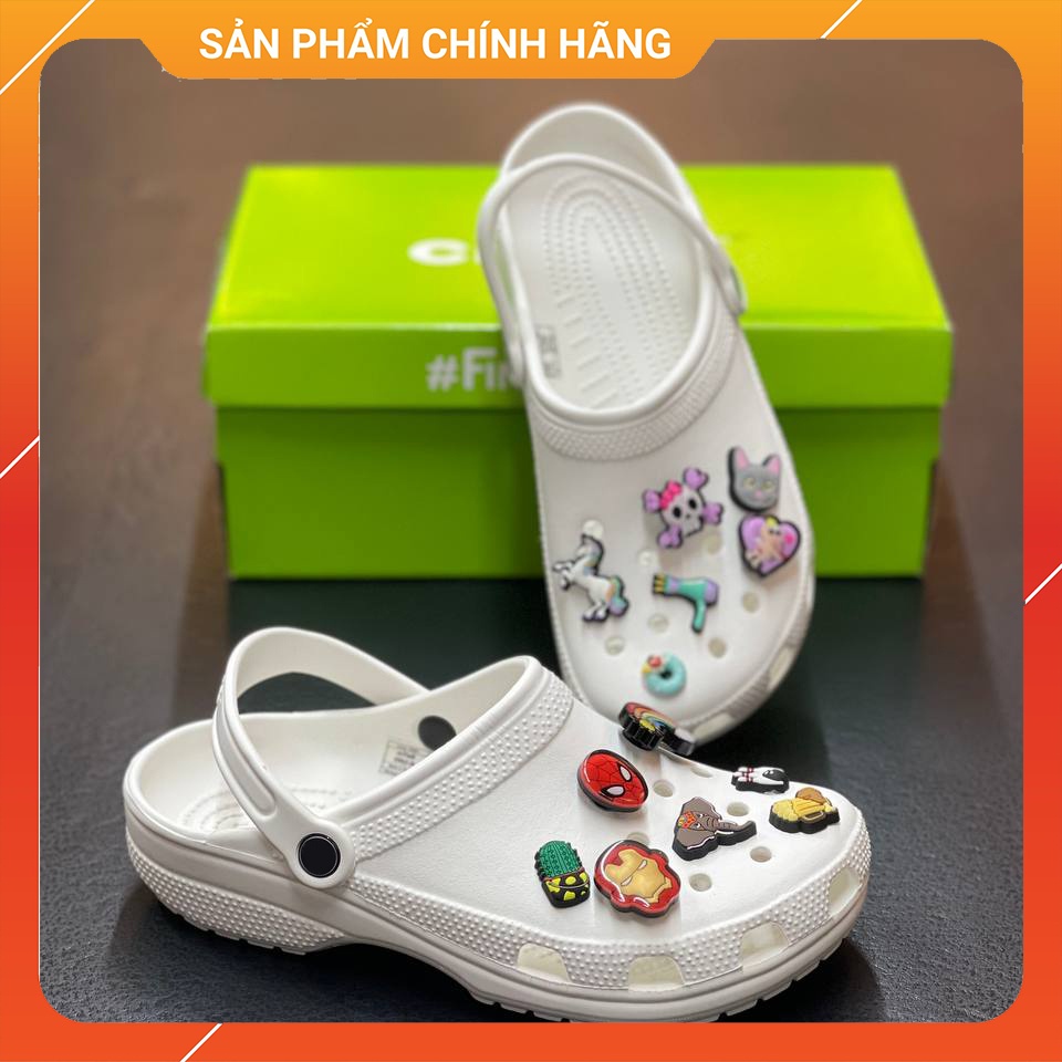 Dép Cross Classic Clog nam nữ unisex màu đen, trắng đế cao 2-3cm – Tặng 10 Stickers NGẪU NHIÊN Sấu vui vẻ Official - CC | BigBuy360 - bigbuy360.vn