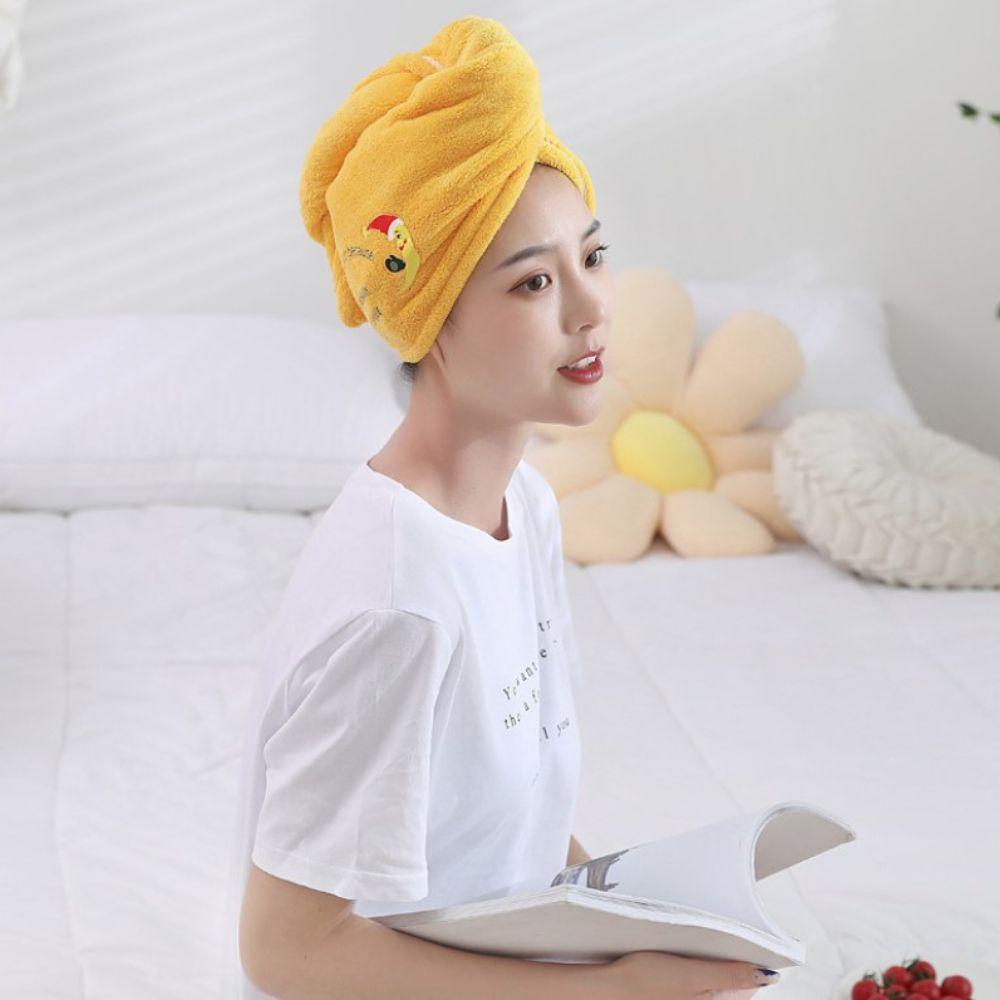 ANEMONE Mũ Tắm Trùm Đầu Thấm Hút Nước Nhanh Khô Tóc Bằng Lông Cừu San Hô In Họa Tiết Kẻ Sọc /