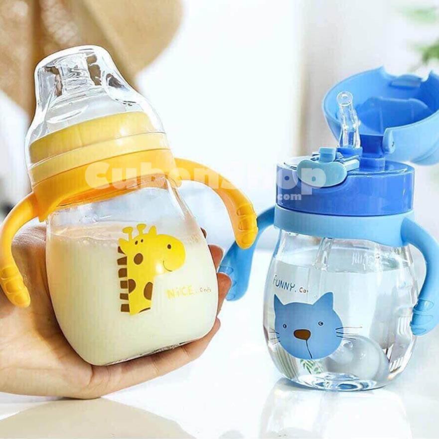 Bình Uống Sữa Uống Nước Diller  2 In 1 Chính Hãng bằng nhựa Tritan