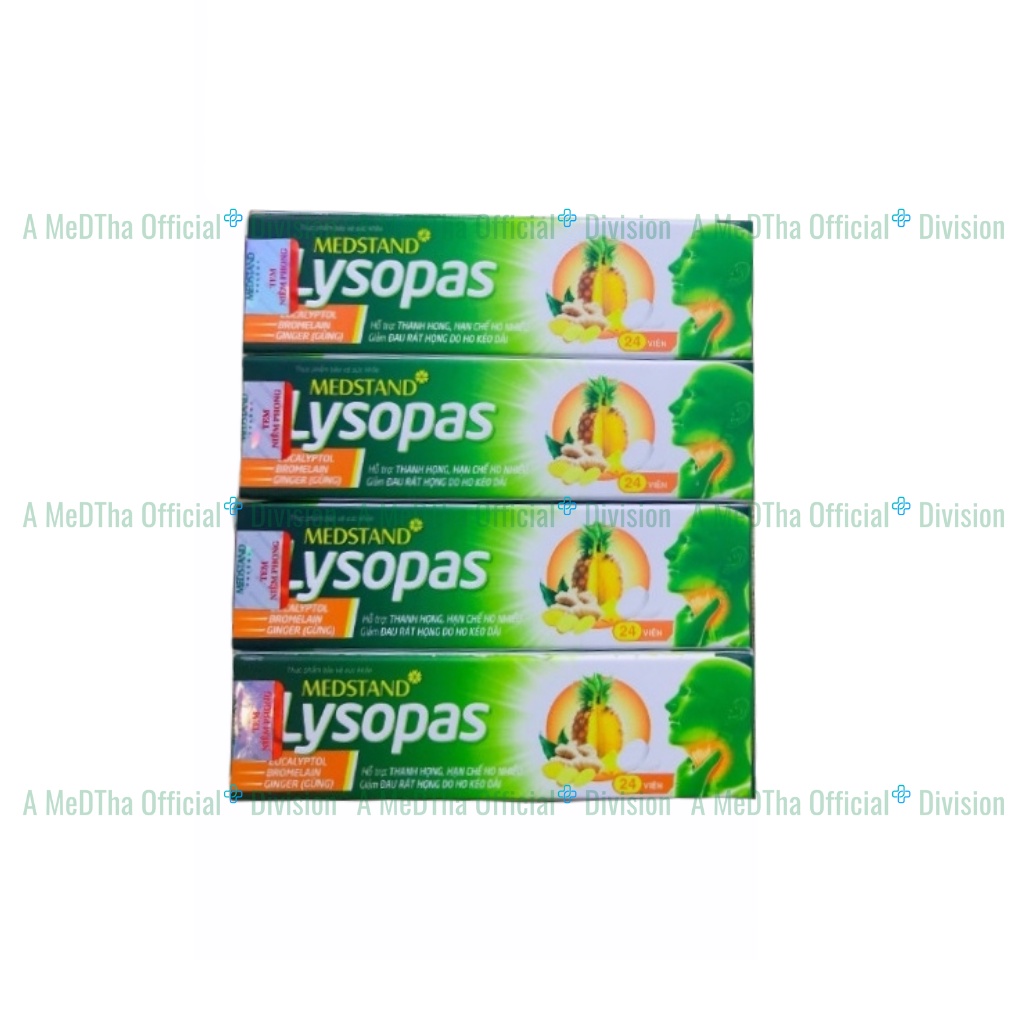 Viên Ngậm Ho Lysopas -  Bổ Phế, Giảm Ho, Khản Tiếng, Thanh Họng, Giảm Đau Rát Họng