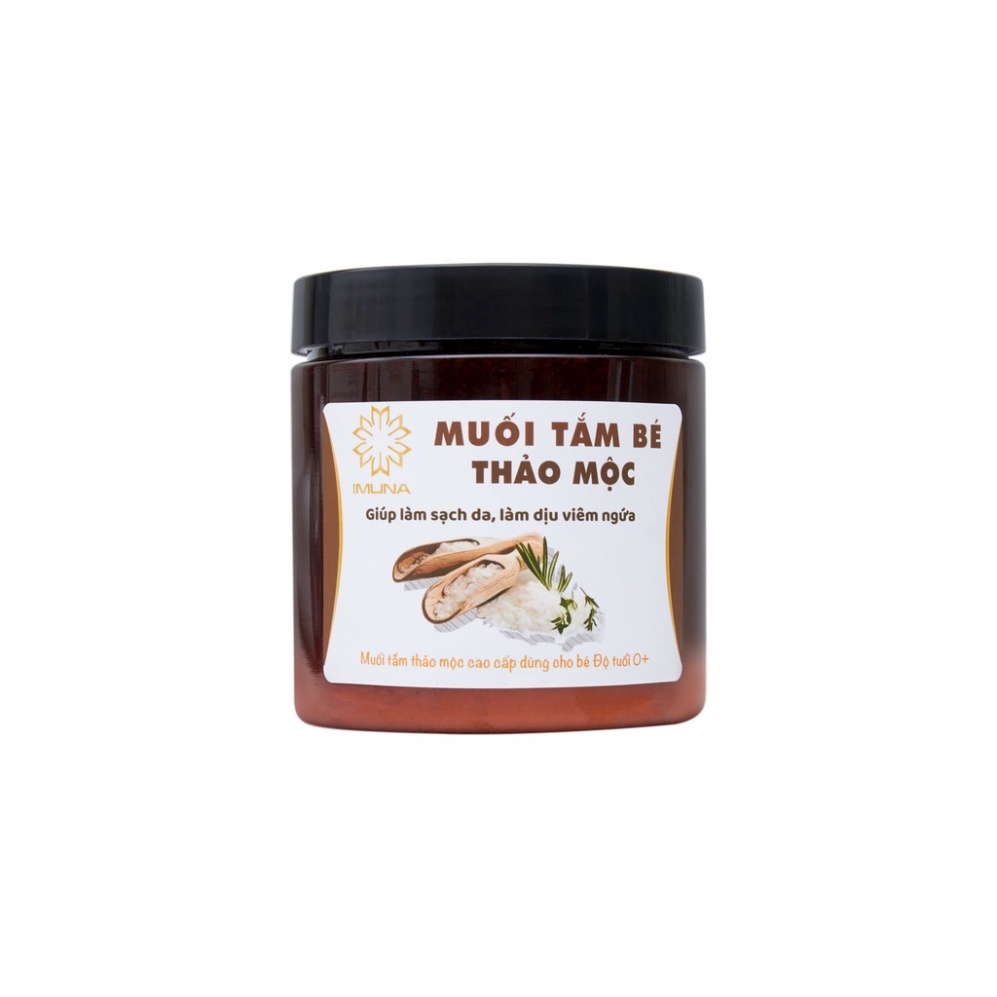 Muối thảo dược chườm bụng Imuna 500gram (Chính hãng Công ty TNHH Công Nghệ Dược Phẩm HT) - Tặng kèm túi chườm bụng