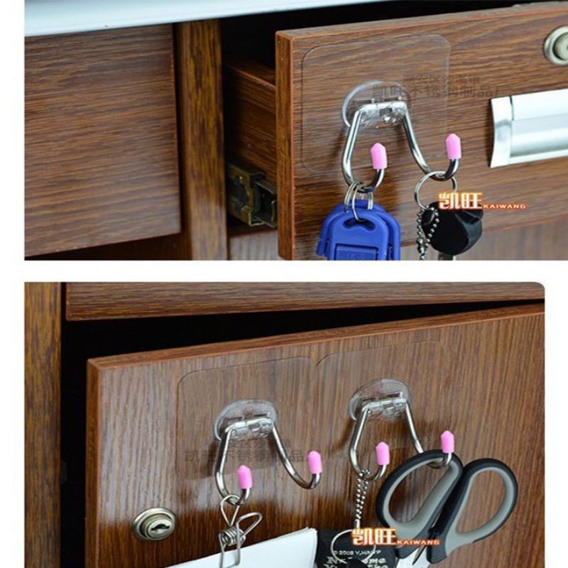 Móc dán tường đôi , móc đôi inox siêu dính vào bề mặt giá rẻ