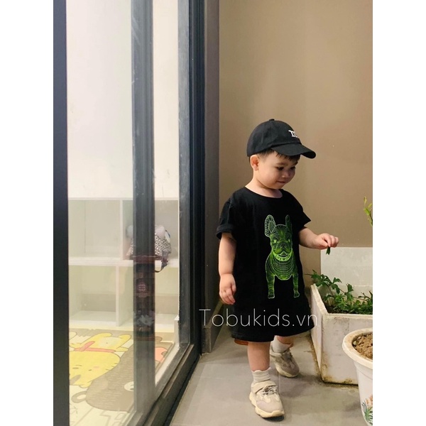 Áo Thun, Áo Phông Tay Lỡ Bé Trai Bé Gái Unisex Hình Chó Phong Cách Hàn Quốc Cotton Hàn Quốc Tobukids.vn