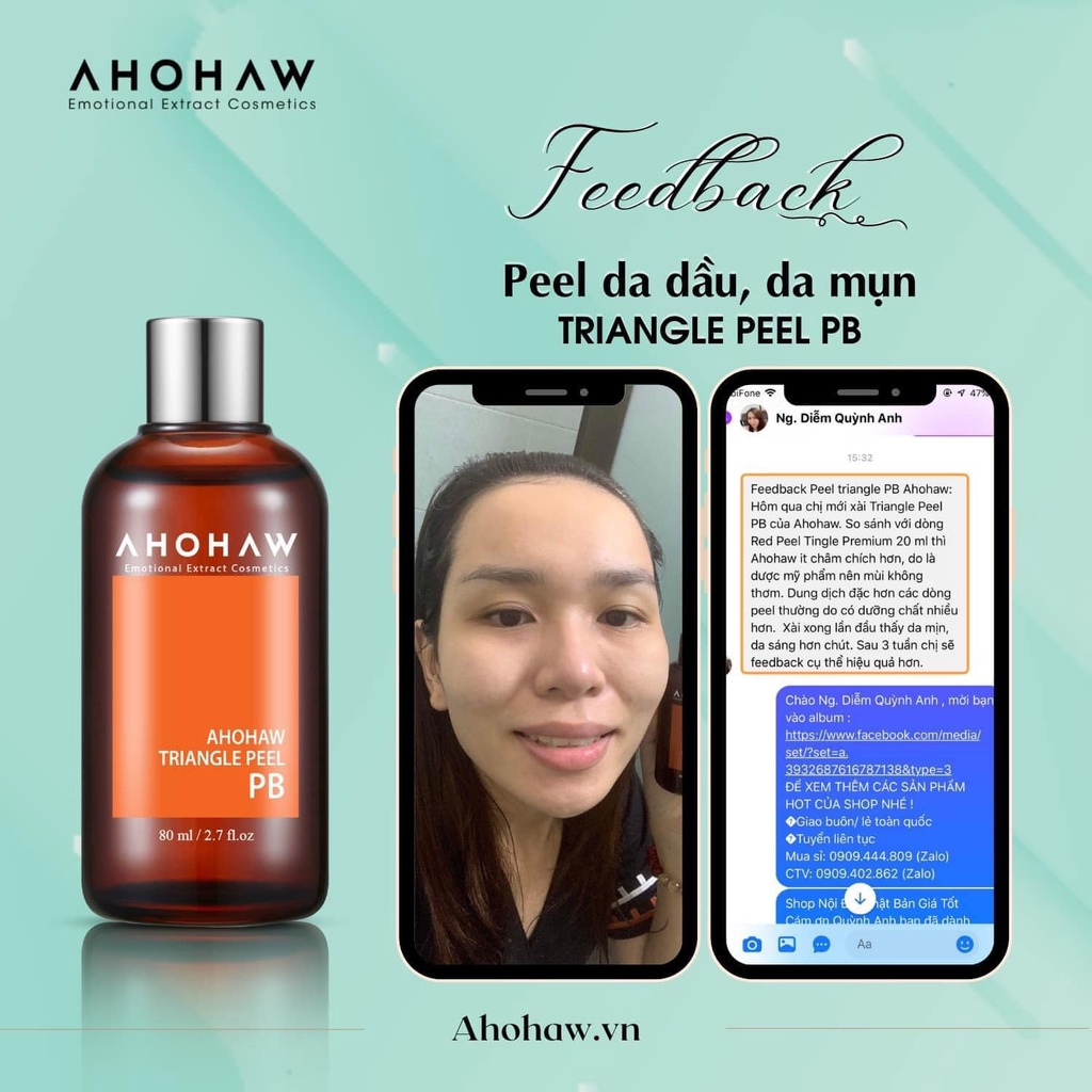 Dung Dịch Ahohaw Triangle Peel Pb Peel Dành Cho Da Dầu - Full 80ml HÀN QUỐC
