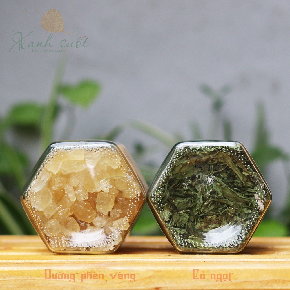 [Thái Minh] Đường Phèn Vàng- Cỏ Ngọt-  Tạo Ngọt Tự Nhiên, Không Hóa Chất- Rock Sugar- Stevia Leaves [Xanh Suốt]