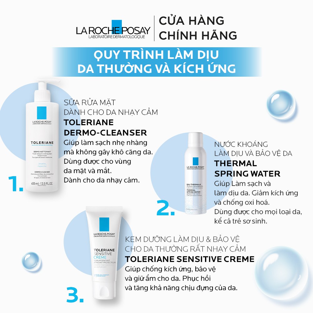 Kem dưỡng làm dịu tức thì &amp; bảo vệ cho da thường rất nhạy cảm La Roche-Posay Toleriane Skincare 40ml