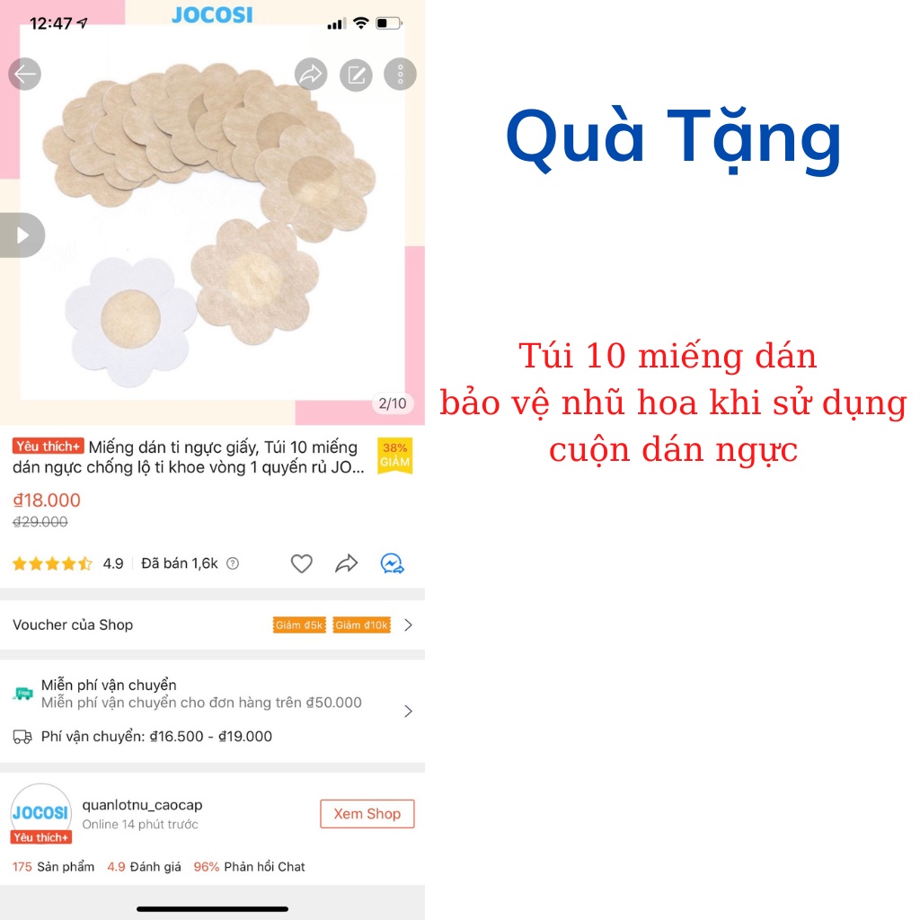 Băng keo dán ngực nâng ngực, cuộn dán ngực tạo được nhiều kiểu nâng ngực đa năng JOCOSI B05
