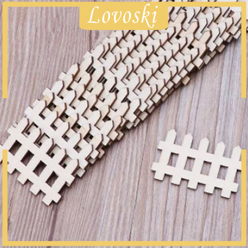 [Lovoski] Set 100 Hàng Rào Gỗ Mini Trang Trí Vườn Thần Tiên (Chưa Hoàn Thiện)