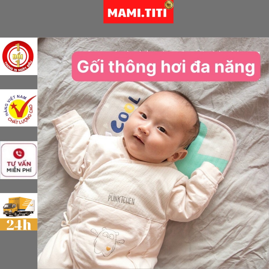 Gối cho bé sơ sinh, gối đa năng cho bé thông hơi thoáng khí