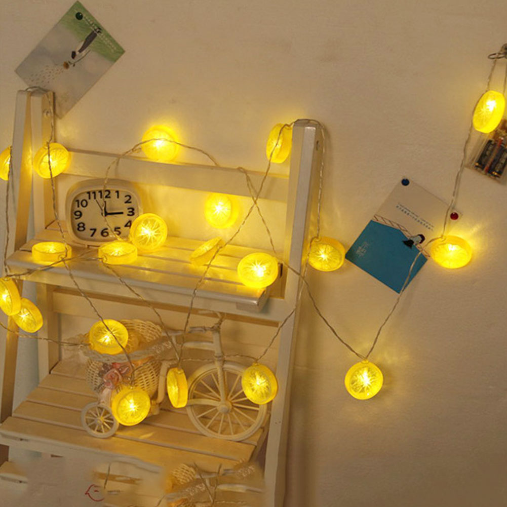 Dây đèn LED 10 bóng hình lát chanh xinh xắn trang trí chống thấm nước