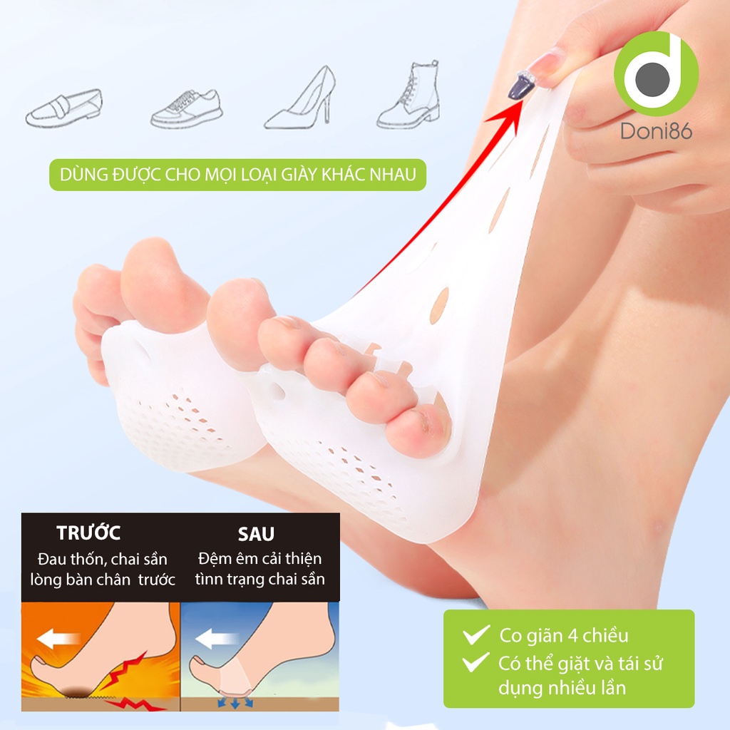 Vớ silicone định hình các khớp ngón chân giảm tình trạng ma sát, hạn chế chống trầy, chai sần, đau thốn - Doni - DOPK276