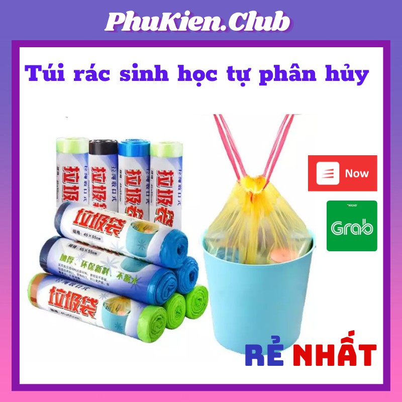 Túi rác sinh học tự hùy có dây rút tiện dụng