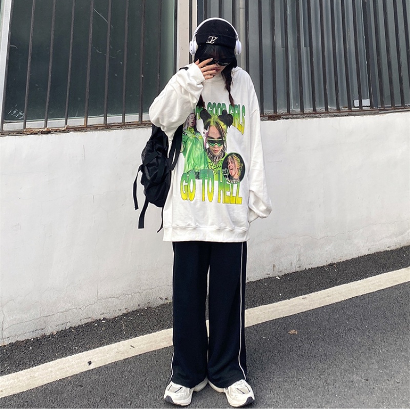 Áo hoodie tay dài dày dặn in hình Billie Eilish phong cách Âu Mỹ size M-3XL thời trang cho nam