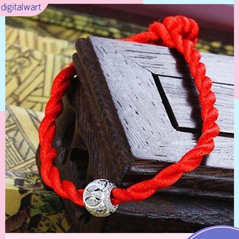 Vòng tay may mắn kiểu bện màu đỏ kiểu dân tộc thiểu số cho nam&amp;nữ