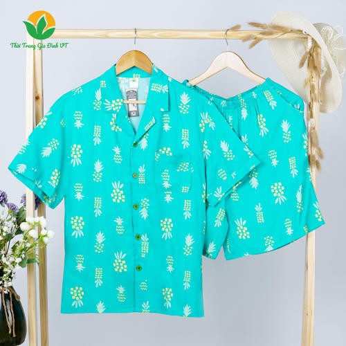 Bộ pijama quần đùi áo cộc tay nam B03.2112 chất lanh - Thời Trang Gia Đình VT