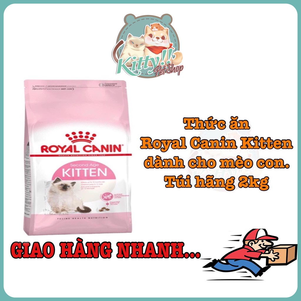 Túi hãng 2kg thức ăn hạt Royal Canin Kitten 36 dành cho mèo con từ 4 tháng tuổi, thức ăn mèo con - Kitty Pet Sho