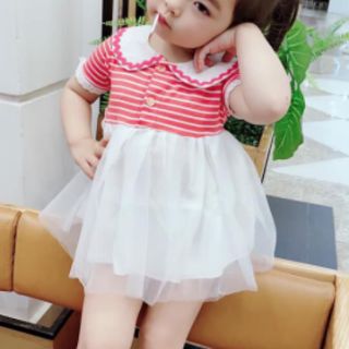Váy kẻ công chúa cho bé gái