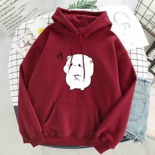 (Siêu Hot) Áo Khoác Hoodie Túi Lớn, Nón Rộng, in Hình Gấu Mũm Mĩm Siêu Cute.XTTT