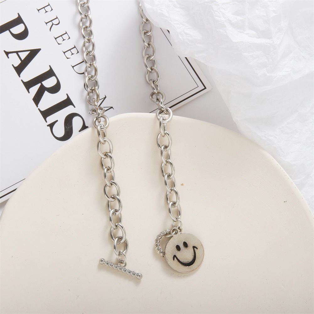 Vòng cổ mặt hình mặt cười phong cách hip hop độc đáo cho nữ