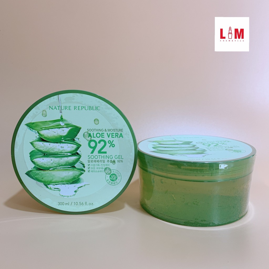 Gel lô hội dưỡng đa năng Nature Republic Aloe Vera 92% 300ml [Chính Hãng]