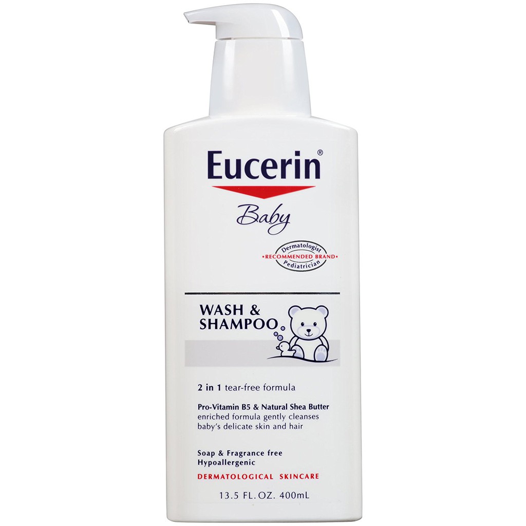 Dầu gội &amp; sữa tắm thiên nhiên cho trẻ nhỏ Eucerin Baby Wash and Shampoo 400ml (Mỹ)