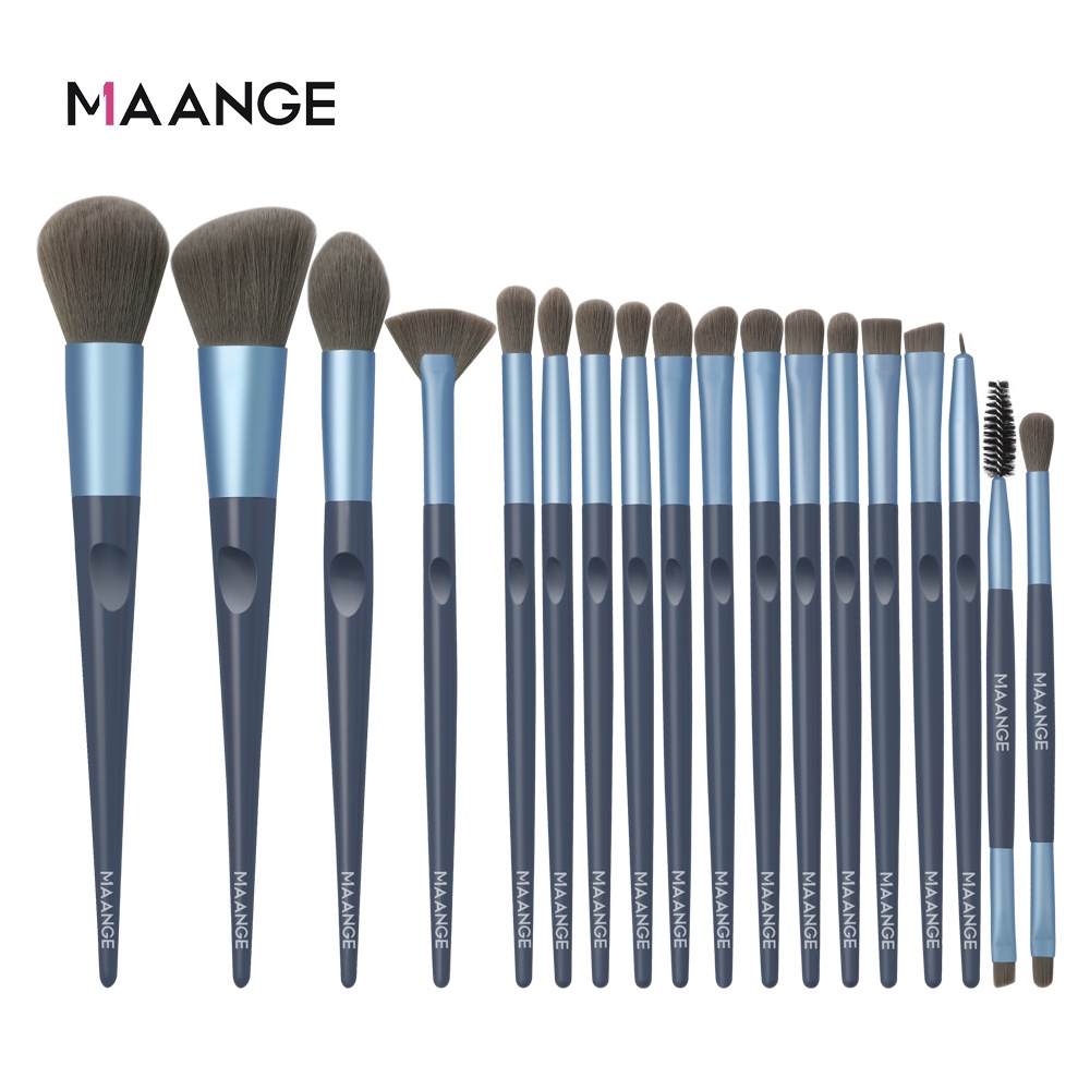 Set 18 cọ trang điểm MAANGE đa năng với lông cọ làm từ nylon bền bỉ dễ sử dụng