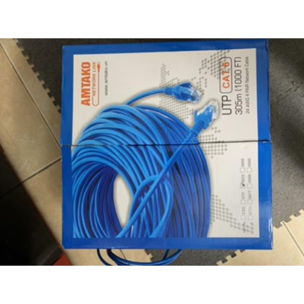 Dây mạng cat6 AMTAKO Bấm Sẵn 2 Đầu loại sịn 10m, 20m, 30m, 40m