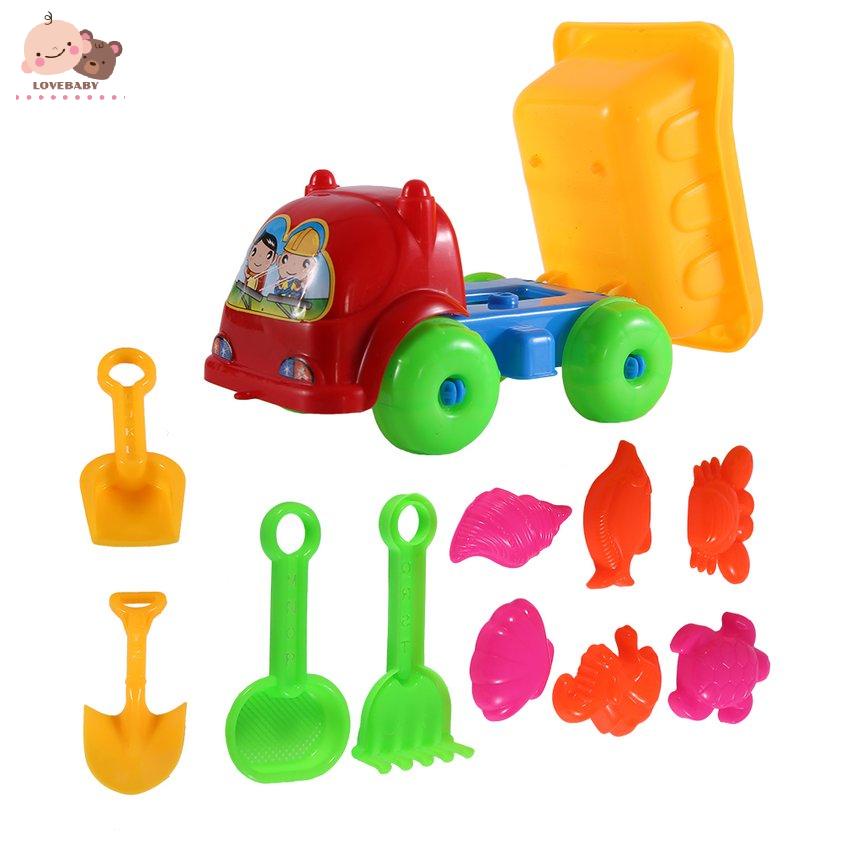 [HOT]11Pcs/set Unique Children Kids Beach Playing Truck Sand Dredging Toy Set