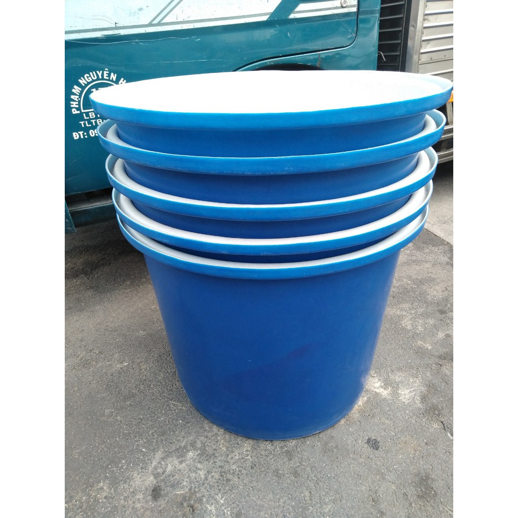 Thùng nhựa tròn 250 lít nuôi cá, đựng nước, hải sản, trồng cây, kim loại tái chế,...