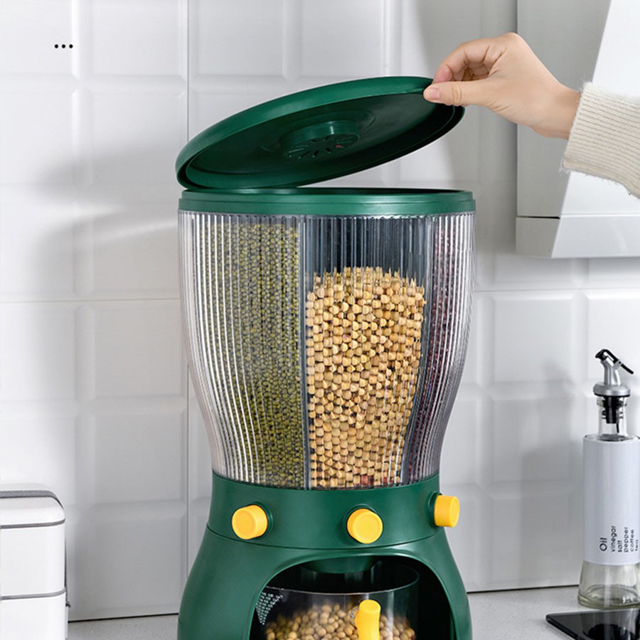 Thùng đựng gạo thông minh 4 ngăn xoay 360 độ VKIT TG03