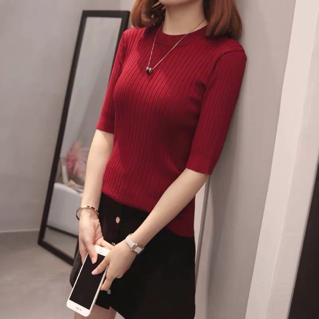 Áo len tay lỡ và cộc tay