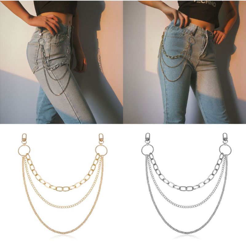 Dây Xích Nhiều Lớp Gắn Quần Jean Phong Cách Cổ Điển Cho Nam Và Nữ