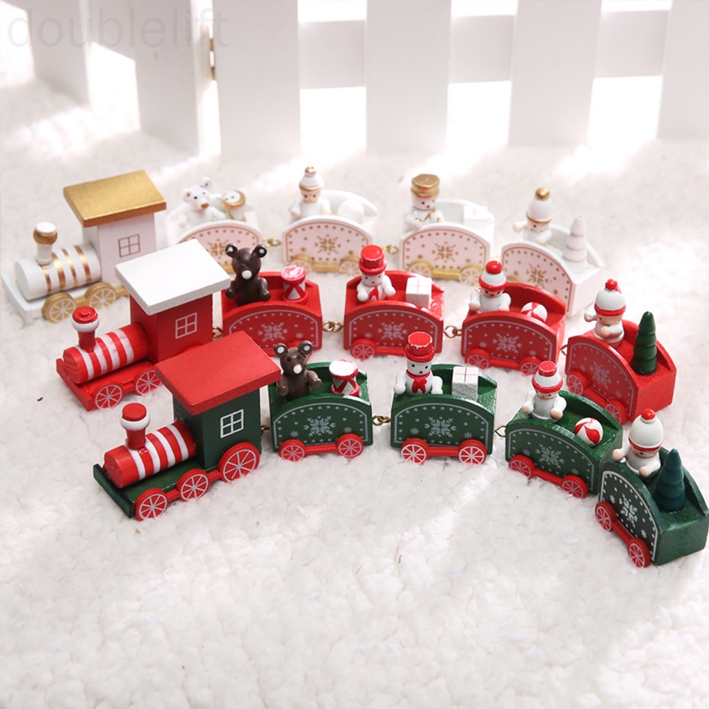 Mô hình đoàn tàu bằng gỗ phong cách cổ điển dành cho trang trí giáng sinh