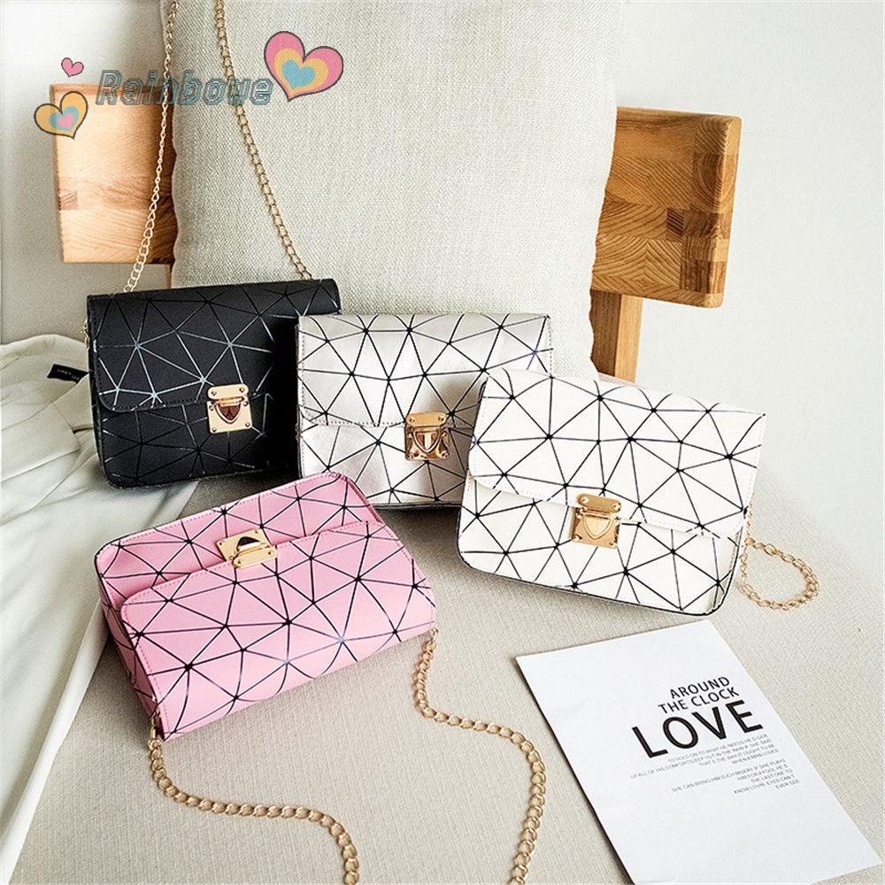 RAINBOW Fashion Geometric Summer Shoulder Bags Sling Bag Women Gift Square Bag Korean Rhombus/Multicolor