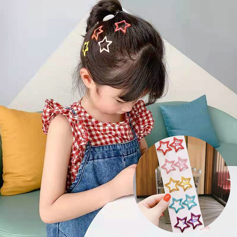 Set Kẹp Tóc Hình Ngôi Sao Năm Cánh Dễ Thương Cho Bé Gái