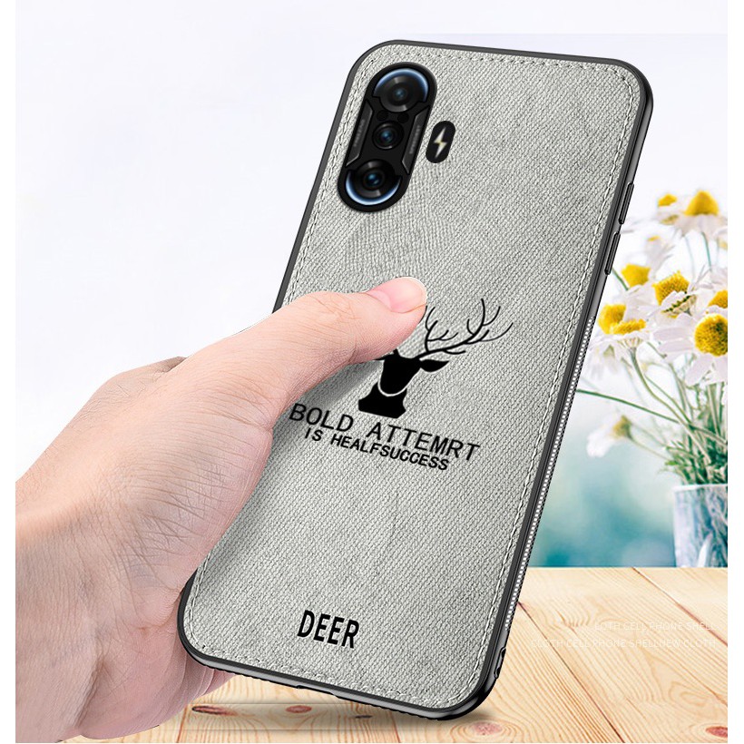 Ốp lưng Redmi K40 Gaming / Poco F3 GT / K50 Gaming / K50 Ultra / K50 / K60 vải đầu hươu nai thời trang cao cấp