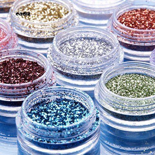 Bộ 12 lọ bột kim tuyến lấp lánh trang trí móng tay