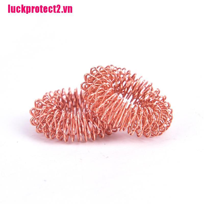 H&L 5pcs Copper Color Finger Massage Ring Acupuncture Ring Body Relax Hand Massager