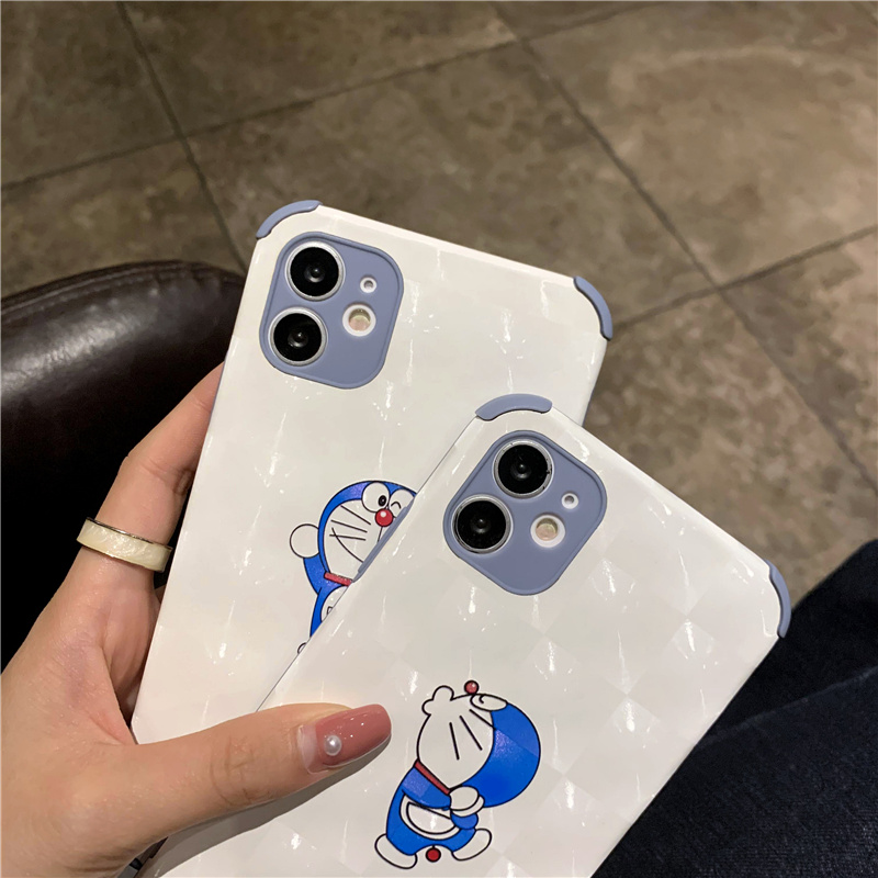 Leather Case For iPhone 12 Pro Max iP11 x XR Four Angle Anti Fall Case 6 7 8 Plus Doraemon Printing Reflective Soft Casing | BigBuy360 - bigbuy360.vn