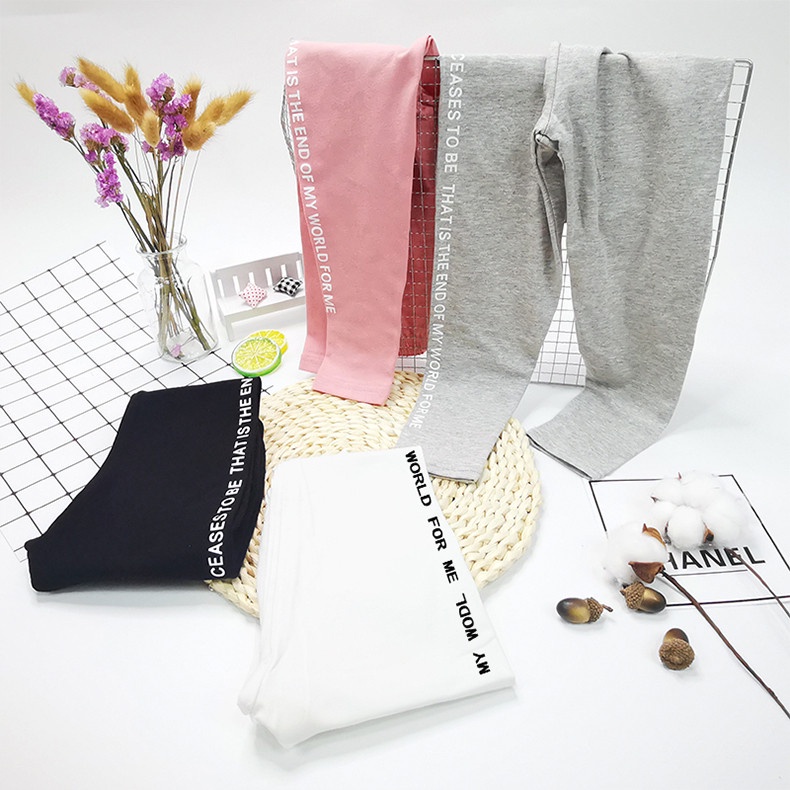 Quần Legging Cotton Màu Sắc Xinh Xắn Cho Bé Gái 100-160cm