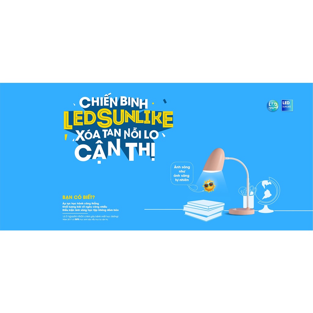 Đèn Bàn Học Đọc Sách, Làm Việc  Chip LED SunLike Chống Cận Rạng Đông