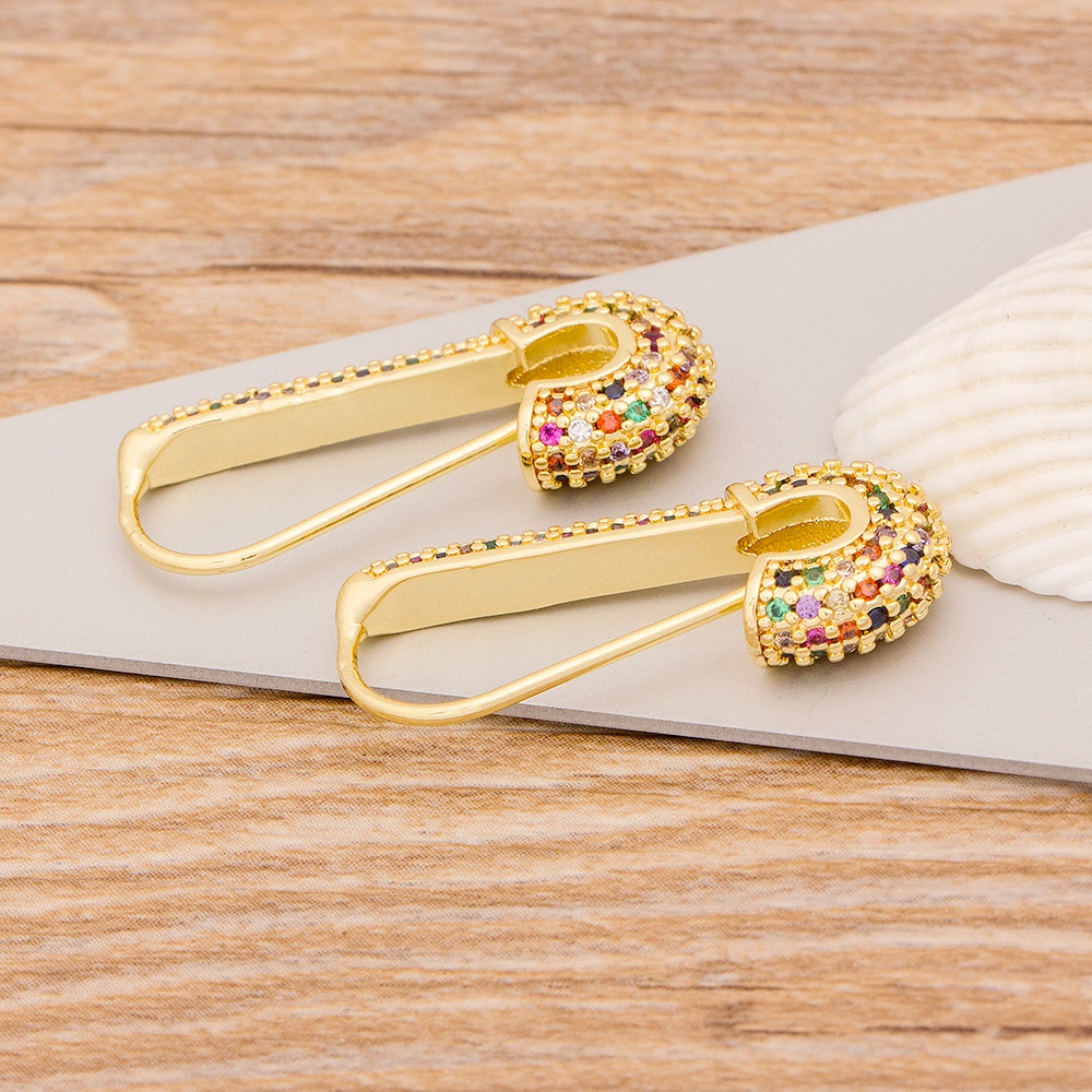 Hoa Tai Dáng Dài Đính Đá Nhiều Màu Sắc Thiết Kế Mới Cho Nữ