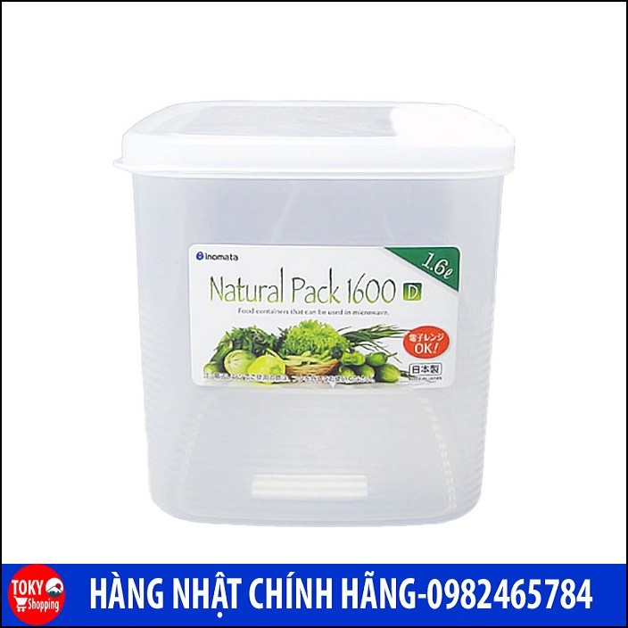 Hộp thực phẩm vuông Inomata 1600ml Made in Japan