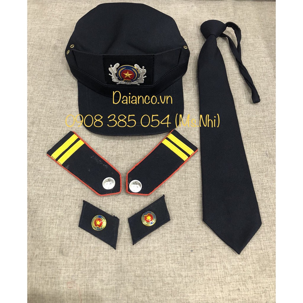 Combo 4 món phụ kiện đính kèm đồng phục bảo vệ (NBV+CV+VA+CVAT)- Hình thật