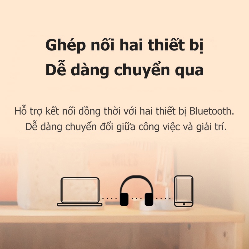 Tai nghe Edifier W600BT tối giản không dây với âm trầm mạnh mẽ Bluetooth 5.1 phát lại 30H ghép nối 2 thiết bị