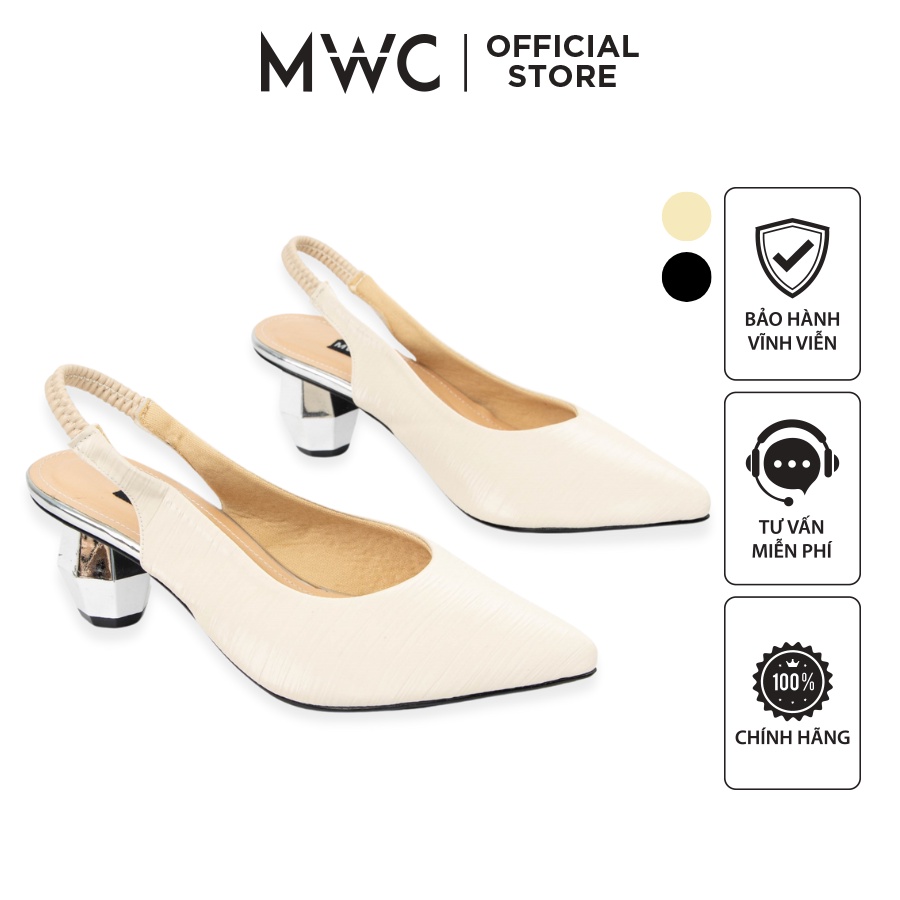 Giày MWC 4261 - Giày Cao Gót Quai Hậu Mũi Nhọn Basic Sang Trọng