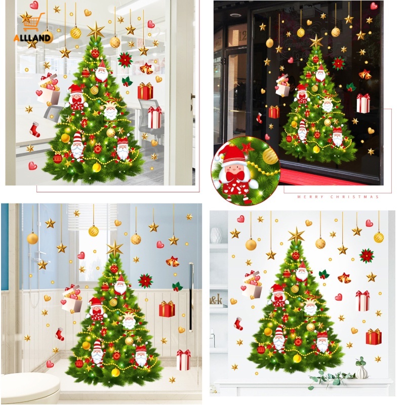 Nhãn dán cửa kính hình cây thông noel trang trí lễ giáng sinh và năm mới