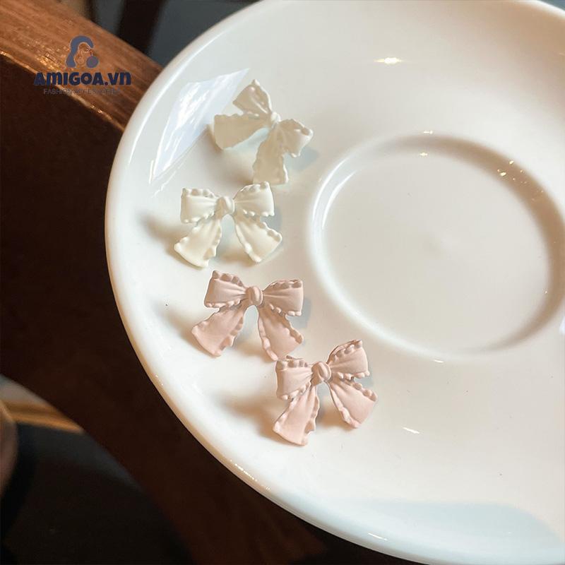 ✨✨ Bông Tai Kim Bạc 925 Hình Nơ Màu Sắc Dễ Thương Thời Trang Mùa Hè Dành Cho Nữ
