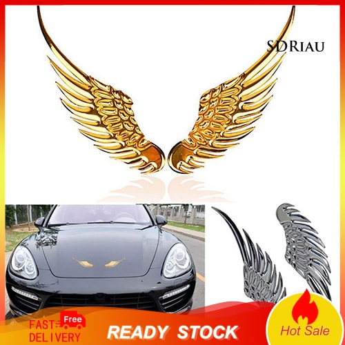 Miếng dán bằng kim loại hình đôi cánh đại bàng 3D trang trí xe hơi
