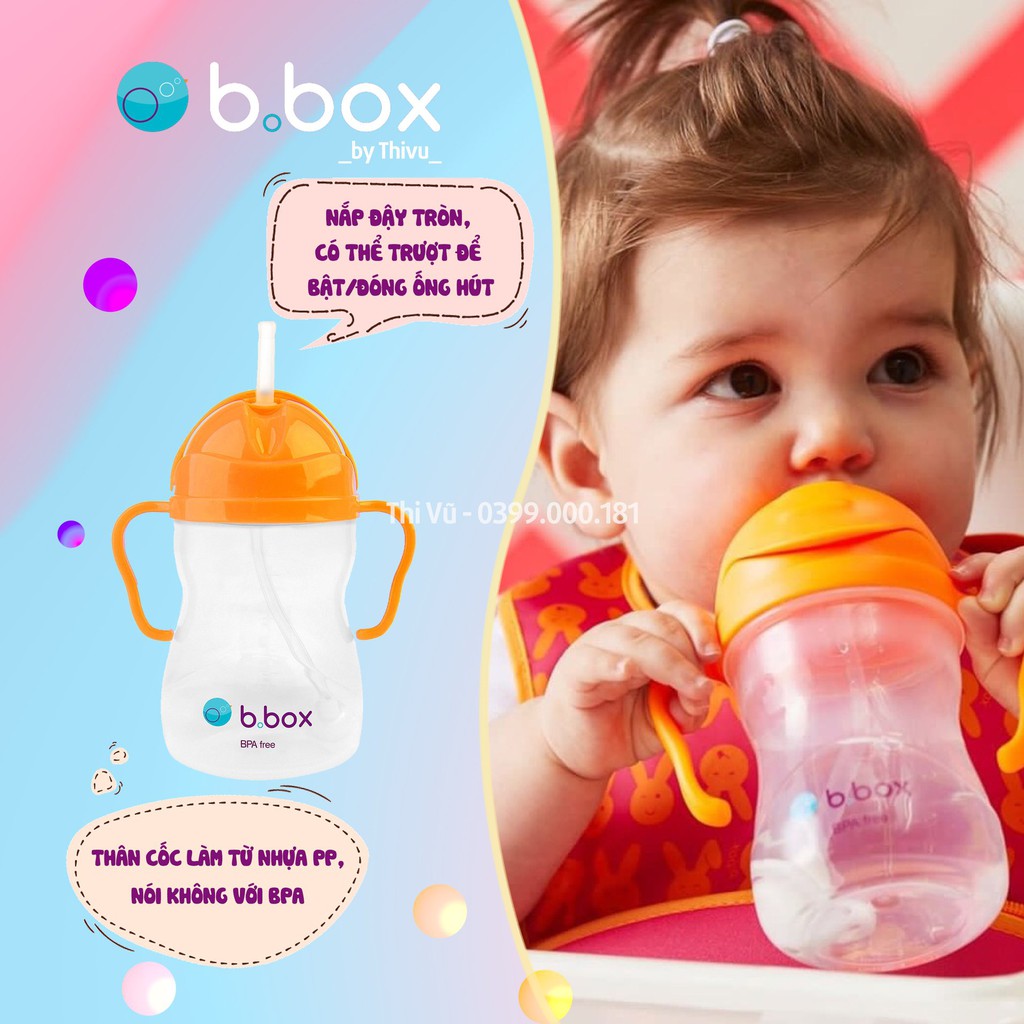 Bình nước cho bé BBox, Bình tập uống nước cho bé Bbox chống sặc 240ml từ 6M - Thi Vũ